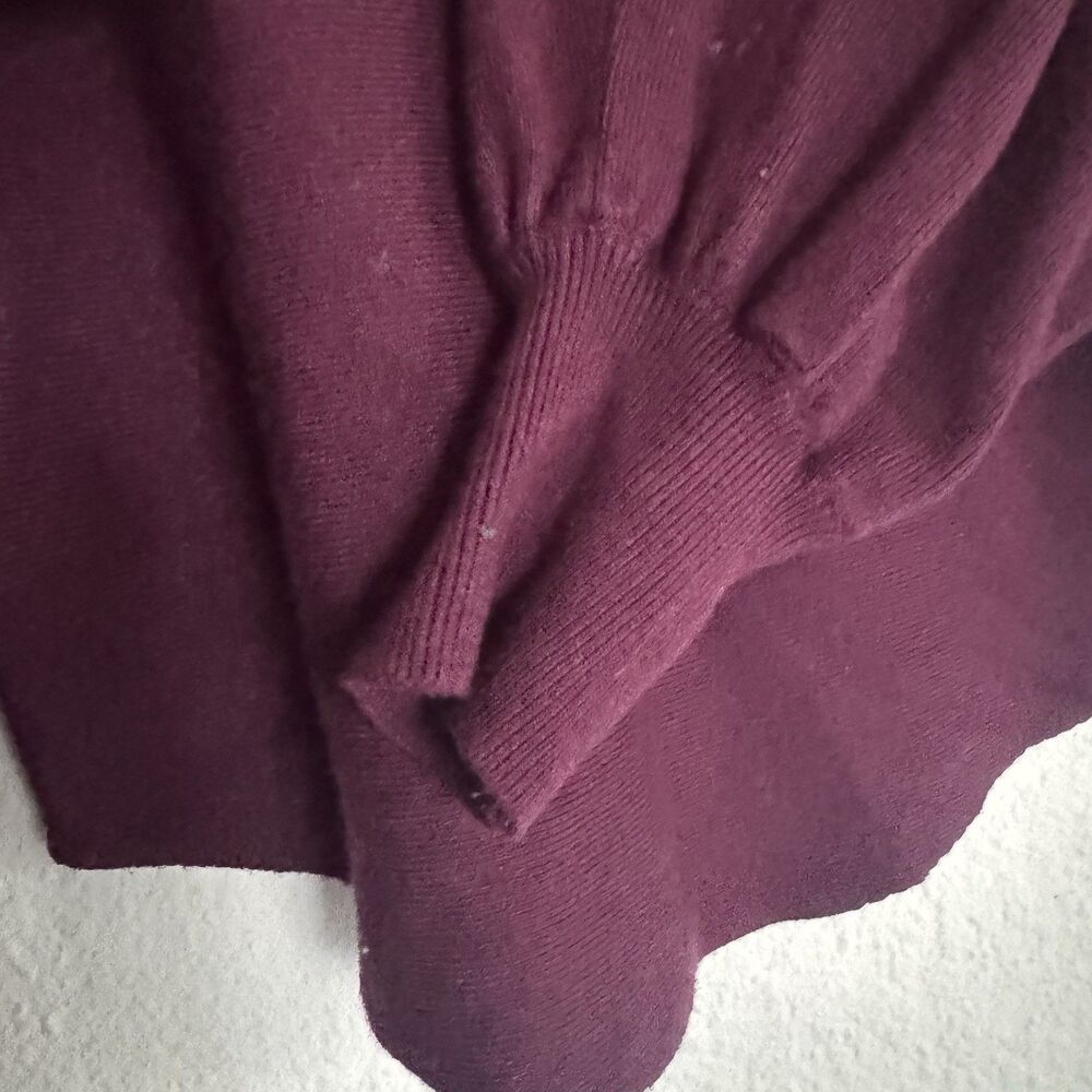 Luna Dolman Sleeve Embellished Pullover Sweater Studded Purple Rounded Hem Sz S - Picture 2 of 15